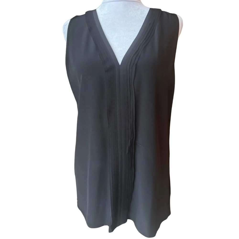 Silk Tank Bundle Alabaster Off White & Black Sleeveless Top Medium EUC by ECRU